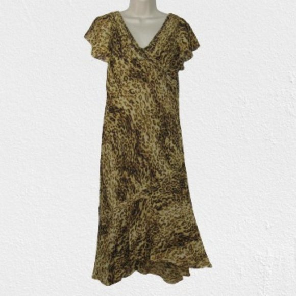 Studio One Dresses & Skirts - Vintage Studio One Women's leopard Animal Print Long Maxi Dres Size 14 Y2K